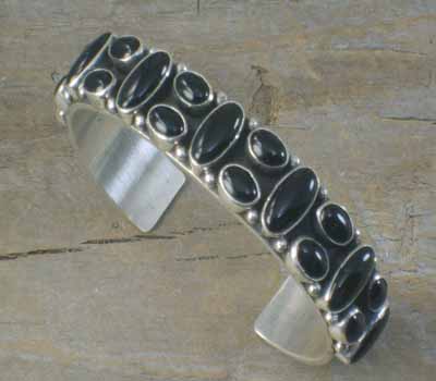 Onyx & Sterling Happy Piasso Cuff Bracelet